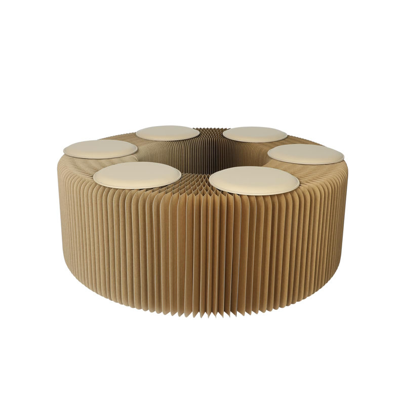 Zarria Cardboard Accent Stool, Brown