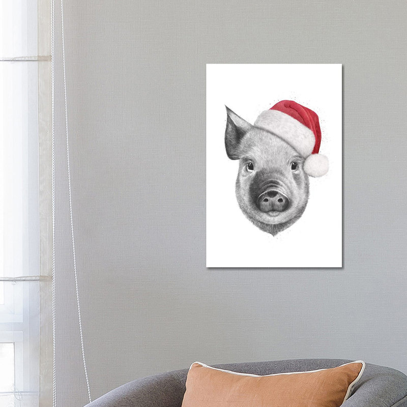 Christmas Pig by Valeriya Korenkova - Wrapped Canvas Gallery-Wrapped Canvas Giclée, 66.04 cm H x 45.72 cm W