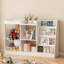 Bibliothèque à 3 niveaux pour enfants et rangement pour jouets, design Montessori pour un accès et une organisation faciles, blanc