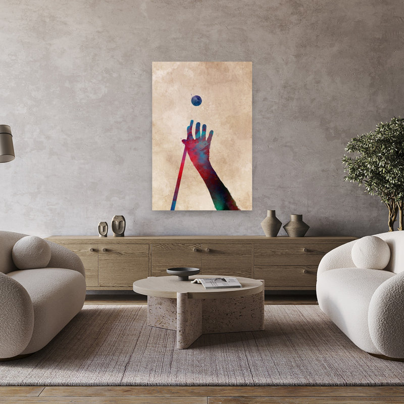 Art mural contemporain Billiards Hand Splash, 48" H x 32" W