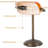Bankers Desk Lamp With Amber Glass Shade, Vintage Pull Chain Switch, Retro LED Table Lamp For Home Office
