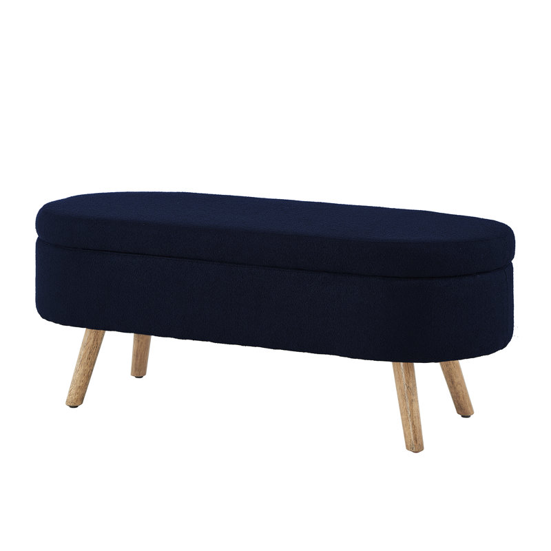  Banc de rangement avec repose-pieds Luxury, Bleu, Bleu
