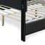 Hudson ClickDecor Hudson Upholstered Platform Bed with Straight Tufted Headboard, Black-602843795
