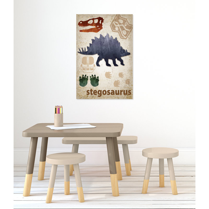 Décalcomanie murale Dinosaures-02 ', H 36 po x l 24 po x P 1,5 po, Canevas