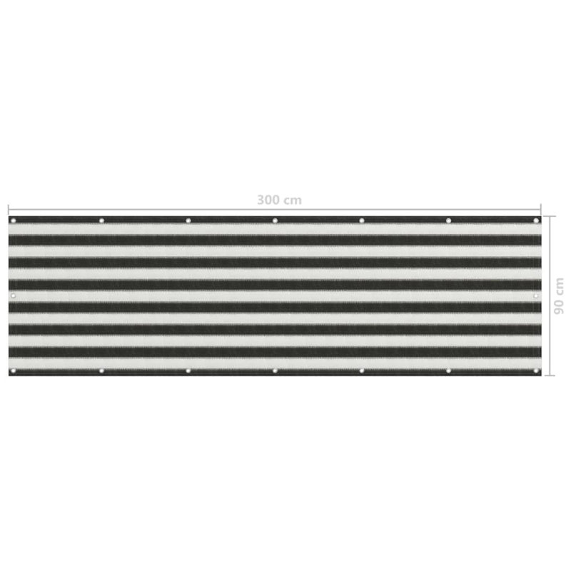 Ceti Anthracite/White Vinyl Fence Panels, 90cm H x 300cm W x 0.15cm D