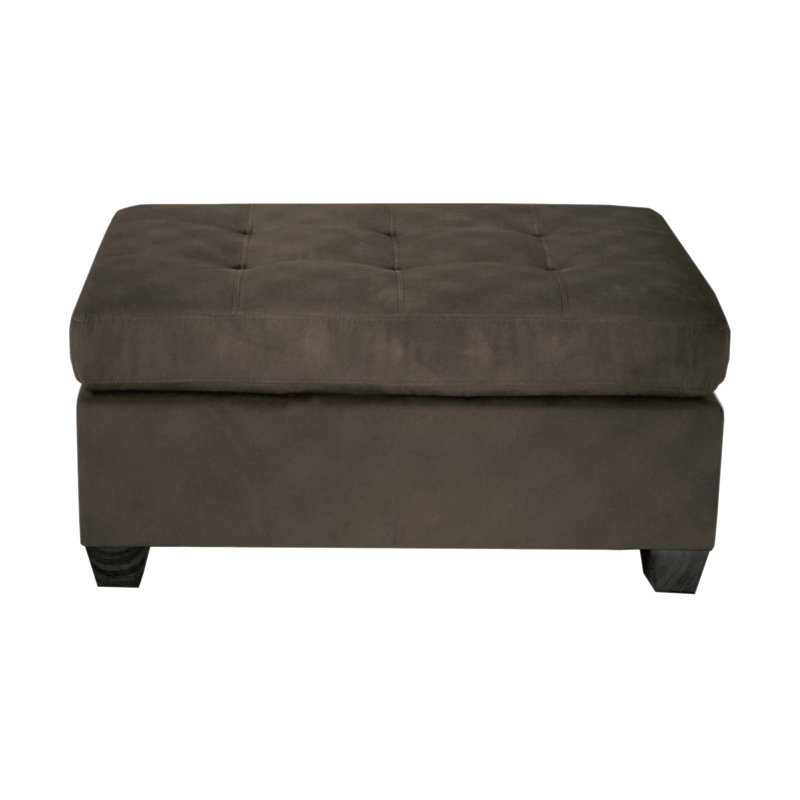 1pc Tufted Chocolate Microfiber Ottoman, Modern Living Room Furniture with Elegant Design and Comfortable Seating