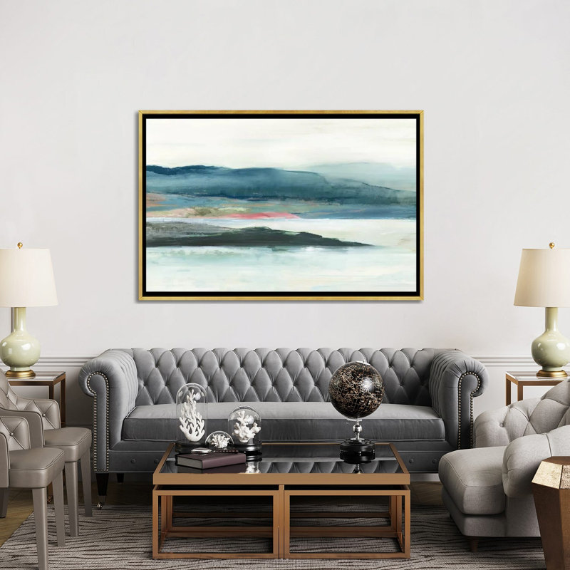 «Peaceful Mind I» par Allison Pearce - reproduction d'art, Pas de tapis, H 40 po x l 60 po x P 1,5 po, Toile encadrée d'or
