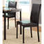 4 chaises de salle à manger à structure en métal, similicuir brun, pieds noirs, siège d'une largeur de 17,75 po, siège en cuir, finition, poids de 64 lb