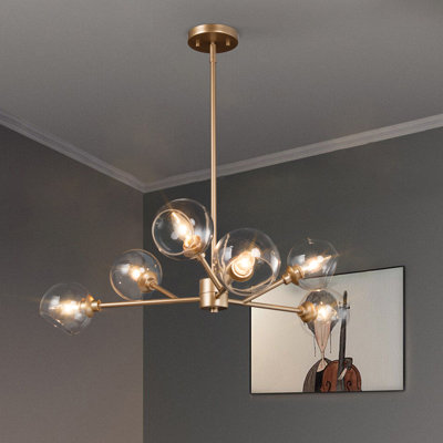 Lustre spoutnik Morden 6 lumières avec laiton
