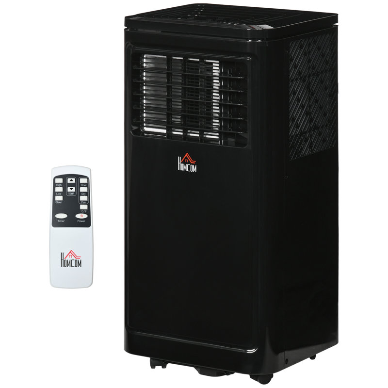 Compact Black 8000 BTU Portable Air Conditioner with Remote