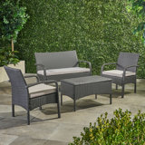Berthony 4 - Person Patio Conversation Sets with Cushions