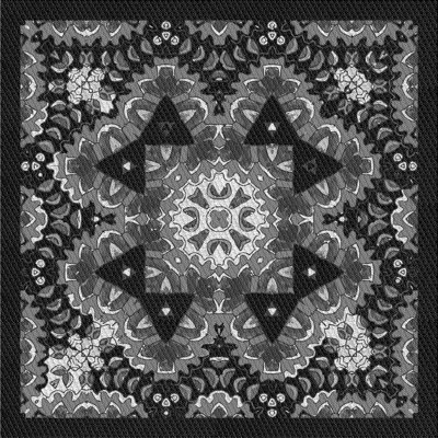Laine tissée à la machine de style oriental et polyester noir/gris Tapis décoratif