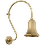 Thomas O'Brien, "Academy 15" Larrabee Barn Light in Hand-Rubbed Antique Brass with 7.5" Savannah Shade