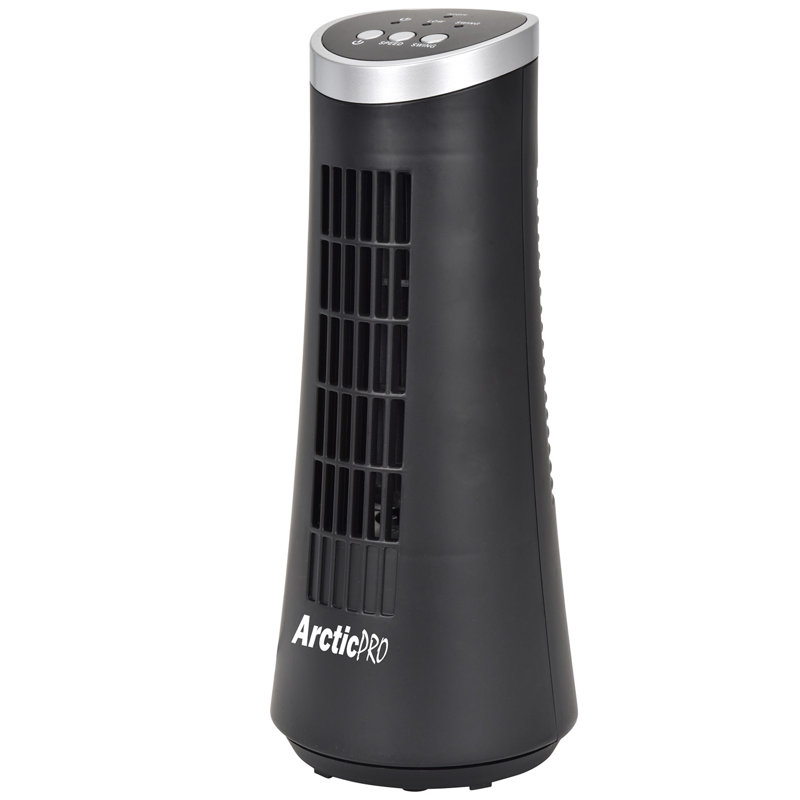 Desktop Slim Mini 13" Oscillating Tower Fan, Black