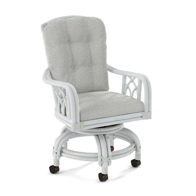 Edgewater Castered Arm Chair, Bisque, Basic Navy; 0317-61