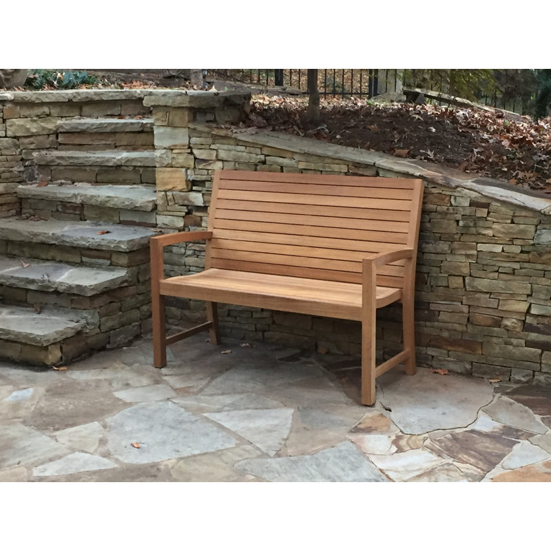 Banc d'extérieur en teck Nelvia, H 37,7 po x l 47 po x P 24 po