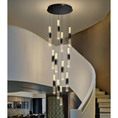 Lustre moderne 12 lumières DEL en acrylique cristal