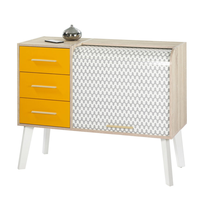 Caruso Sideboard, Oak/Mandarine