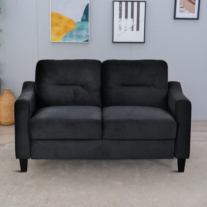 Décoration de réception Hadwyn rembourrée 54,31 po, Velours noir