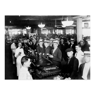 " 1919 Photo Of A Crowded Bar Before Wartime Prohibition New York City "
