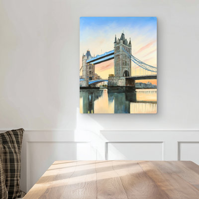 Sunset on the London Bridge - Blue Bridge Metal Print Decor
