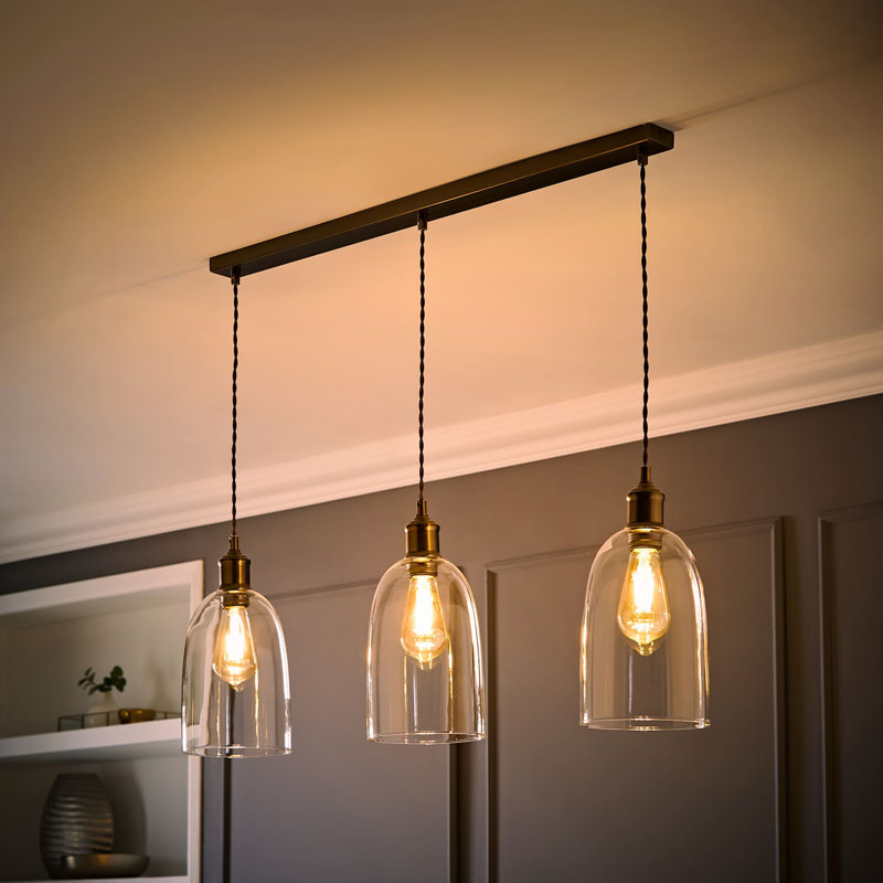 3 - Light Brushed Brass Pendant
