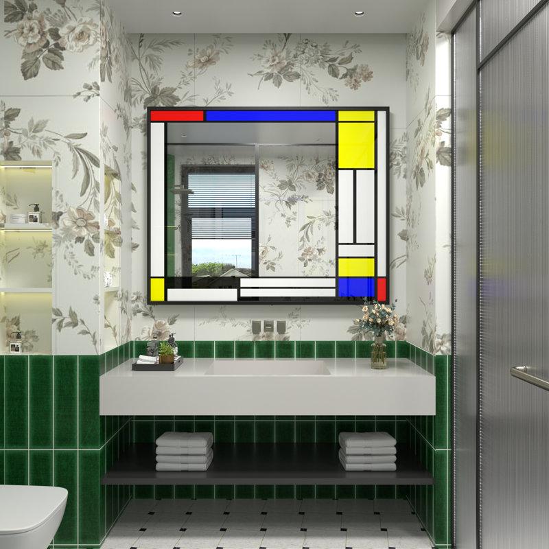 Miroir Romilly, 40 po x 32 po, Coloré