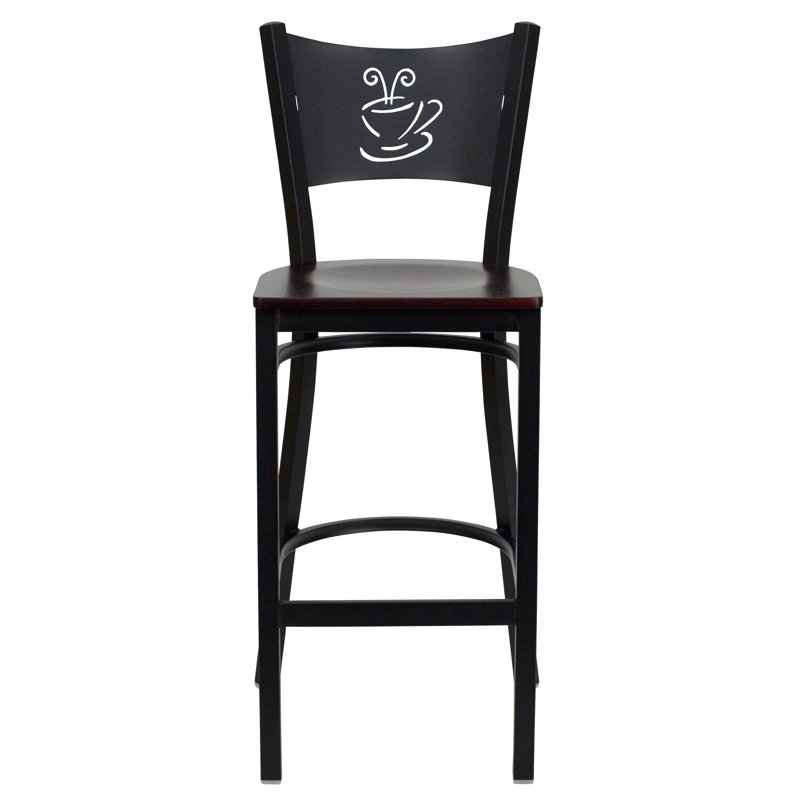 Tabouret de bar Fairmont, Acajou, Naturel, 1
