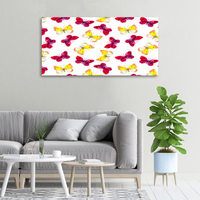Butterflies And Flowers - Wrapped Canvas Print