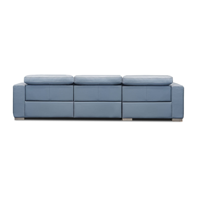Capri Chaise Sectional, Sky (Dreamer), Stainless Steel, Left Hand Facing
