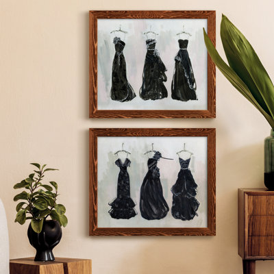 «Black and Bling I», ensemble de 2 peintures sur toile encadrées