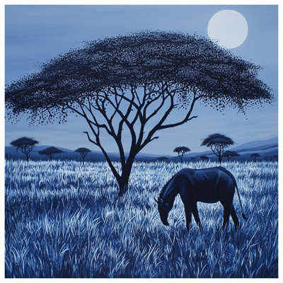 Blue Savanna Landscape Double Sided Throw Pillows