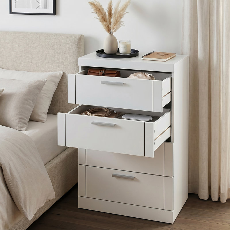  4 Drawer Chest of Drawers, White