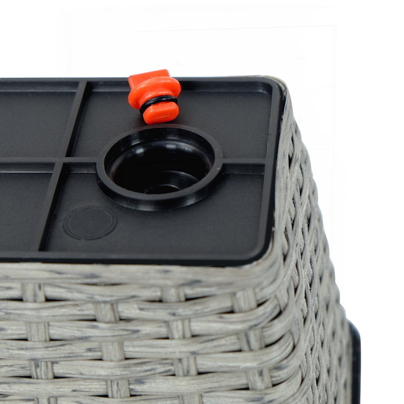 2-Pack Smart Self-watering Rectangle Planter for Indoor and Outdoor - Hand Woven Wicker - Gray, Gray