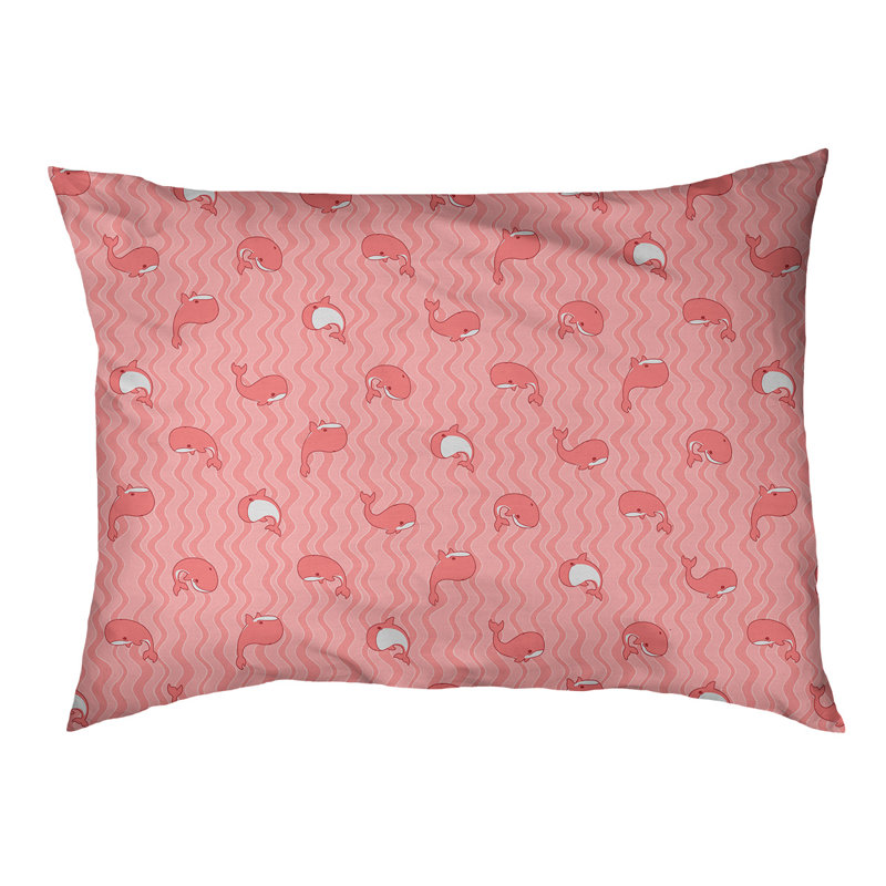Coussin pour chien Campion Whales, Grand (l 42,5 po x P 32,5 po x H 14 po), Orange