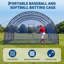 Cage de baseball portative, 30 x 12 x 8 pi, filet entièrement fermé, noir-133071019