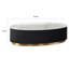 Table basse Viren, accents dorés, plateau en marbre, piètement cannelé noir, 127 cm (50 po)