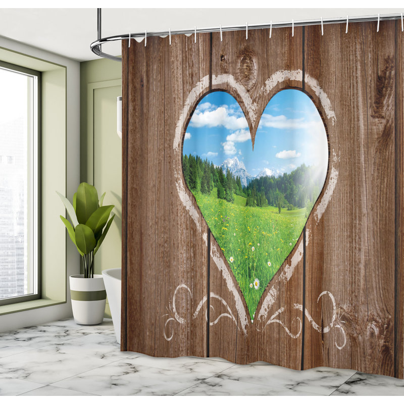 Shower Curtain with Hooks Included, 70" H x 69" W