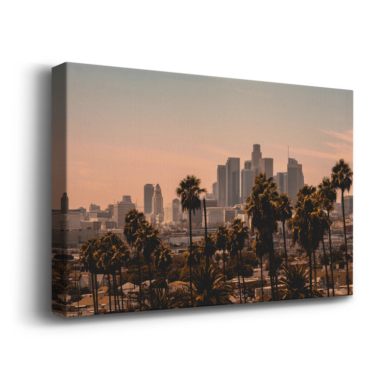 21_Downtown Los Angeles, toile tendue avec châssis de qualité supérieure - prête à être accrochée