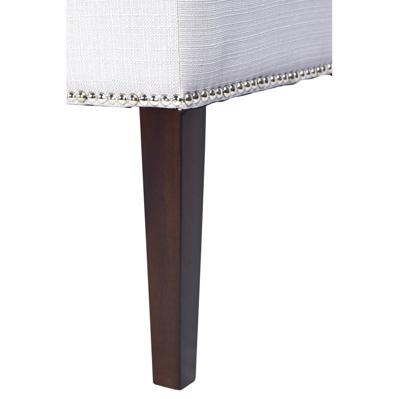 Woodside Polyester Upholstered Bench, Silver