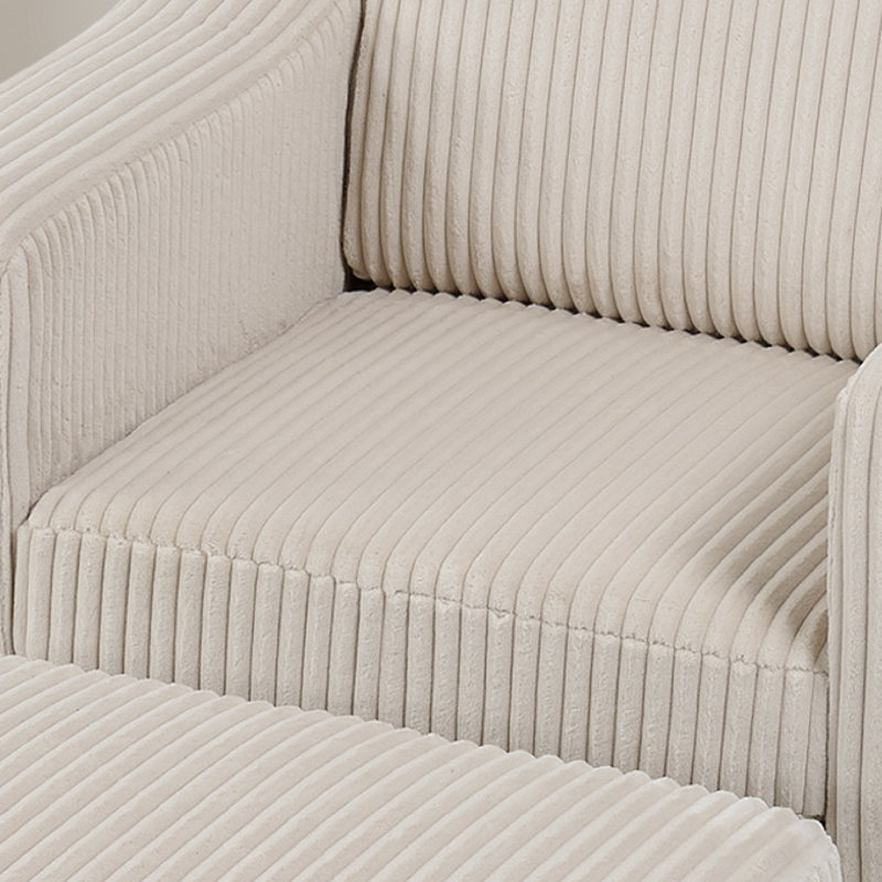 Fauteuil d'appoint avec repose-pieds l 35,24 po Heid, Velours côtelé beige