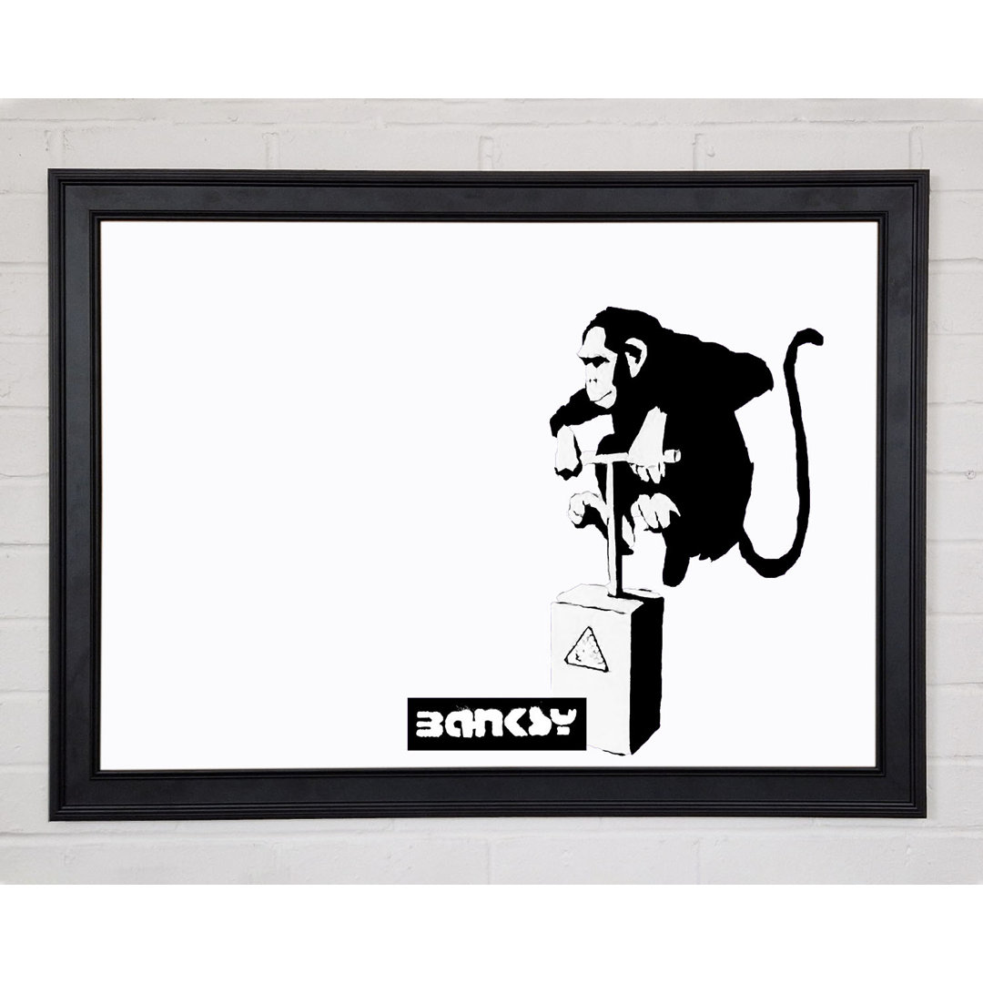 Gerahmtes Leinwandbild Monkey Detonator White