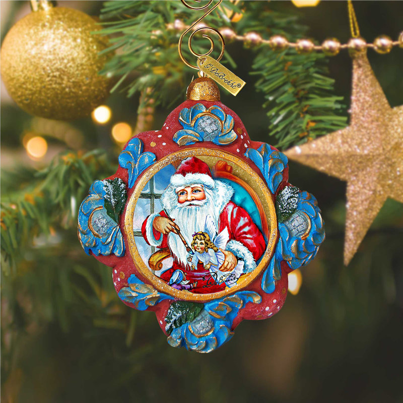 Santa with Boy Ornament, Treasured Memories Nativity