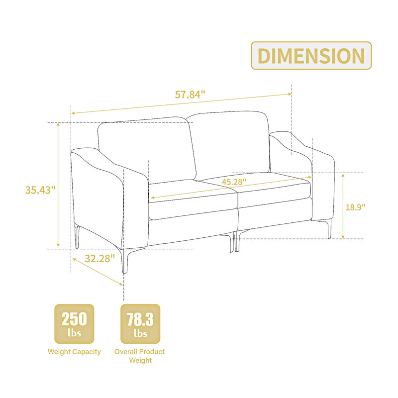 Modular Two-Seater Sofa, Beige
