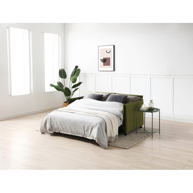 Betty 2 Seater Velvet Sofa Bed, Green