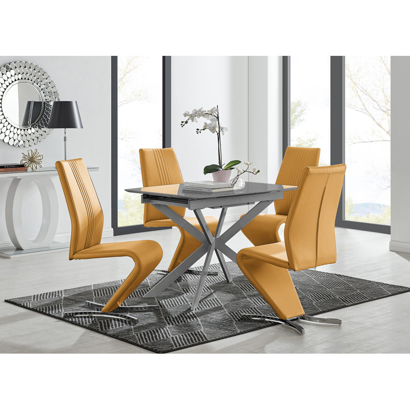 Eubanks Drop Leaf Dining Set, Mustard