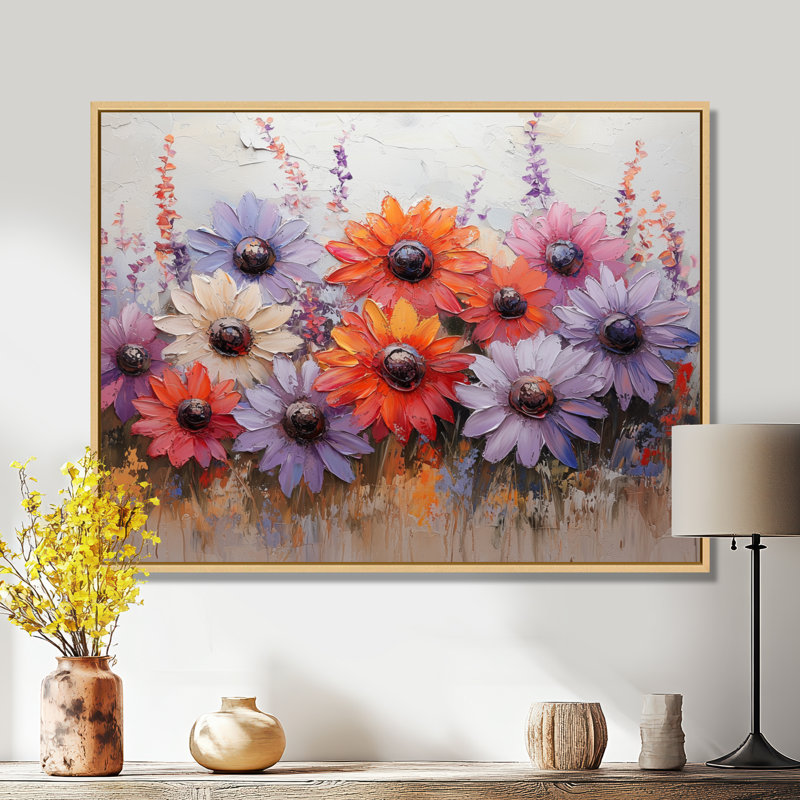 Lavande et couchers de soleil Iqrar, H 12 po x l 20 po, Floater Framed, Natural