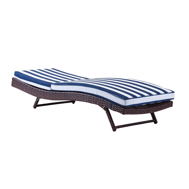 chaise méridienne inclinable avec coussin Prudence, Marine nautique