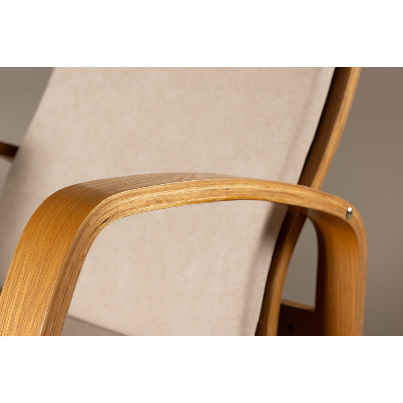 Karon Upholstered Accent Chair, Oak, Beige