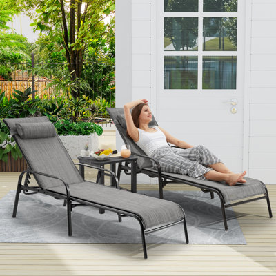Outdoor Steel Chaise Lounge